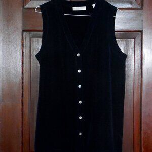 Blouse Vest 100% Silk  Navy blue Size 12